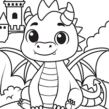 Cute Dragon Coloring Page