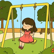 Cute Girl Swinging Picture