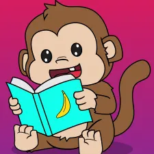 Cute Monkey Reading Book Coloring Page