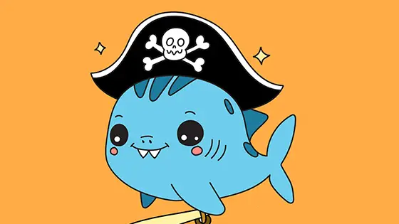 Cute Pirate Shark Printable