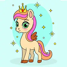 Cute Princess Pony Coloring Page