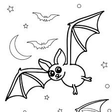 Cute Vampire Bats Printable Black & White