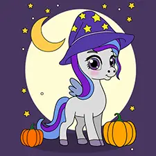 Cute Wizard Pony Coloring Page