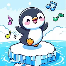 Dancing Penguin Coloring Page