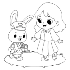 Delivering Easter Eggs Coloring Page