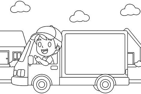 Delivery Truck Coloring Page