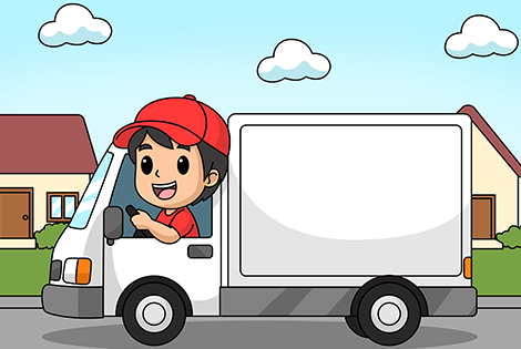 Delivery Truck Coloring Page