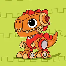 Dinosaur Robot Coloring Page