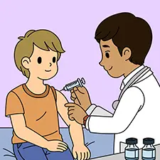 Doctor Vaccinating A Patient Coloring Page