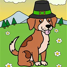 Dog With A Pilgrim Hat Printable