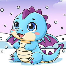 Dragon In The Snow Printable