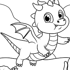 Dragon Swimming Under The Sea Coloring Page