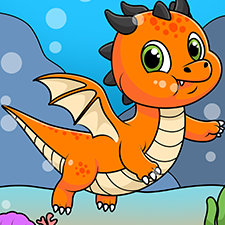 Dragon Swimming Under The Sea Printable