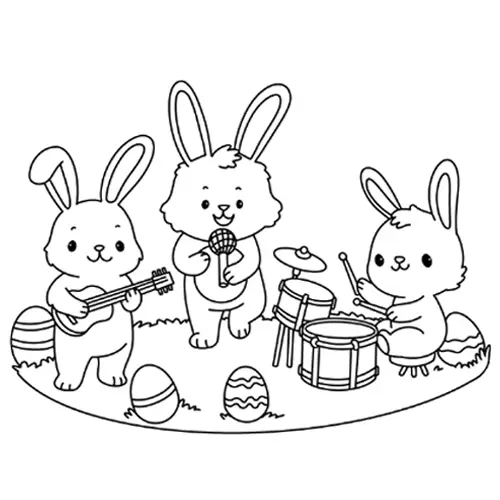 Easter Band Coloring Page