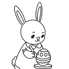 Easter Bunny Painting Coloring Page