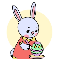 Easter Bunny Painting Coloring Page