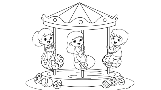 Easter Carousel Coloring Page