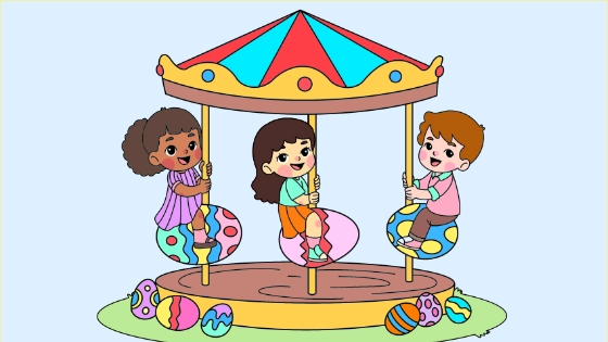 Easter Carousel Coloring Page