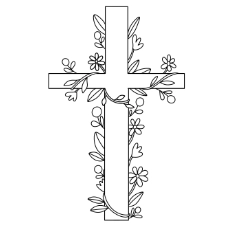 Easter Cross Coloring Page