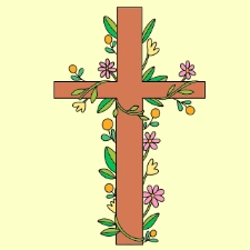 Easter Cross Coloring Page