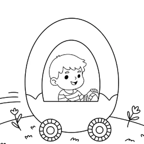 Easter Egg Car Coloring Page