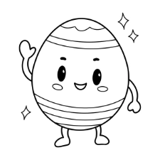 Easter Egg Character Coloring Page