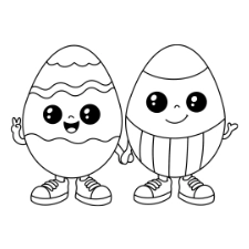 Easter Egg Friends Coloring Page