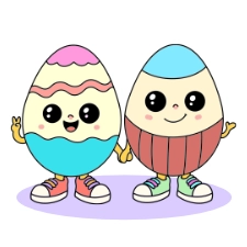 Easter Egg Friends Coloring Page