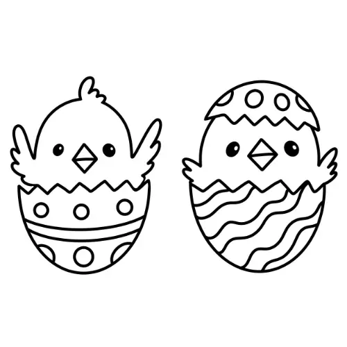 Easter Egg Hatching Chick Coloring Page