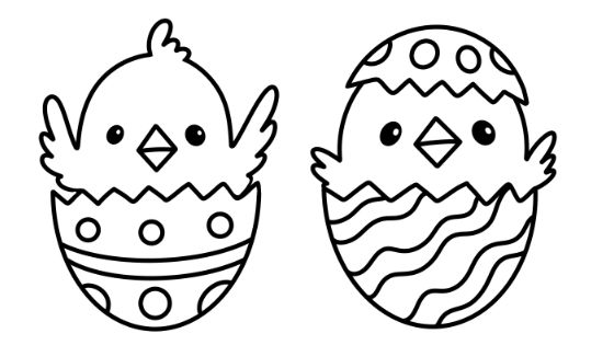 Easter Egg Hatching Chick Coloring Page