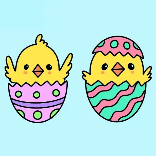 Easter Egg Hatching Chick Coloring Page