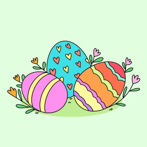 Easter Eggs Coloring Page