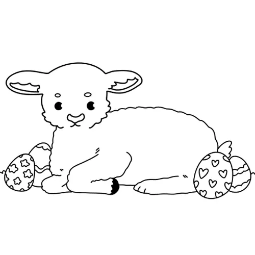 Easter Lamb Coloring Page