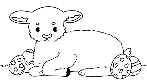 Easter Lamb Coloring Page