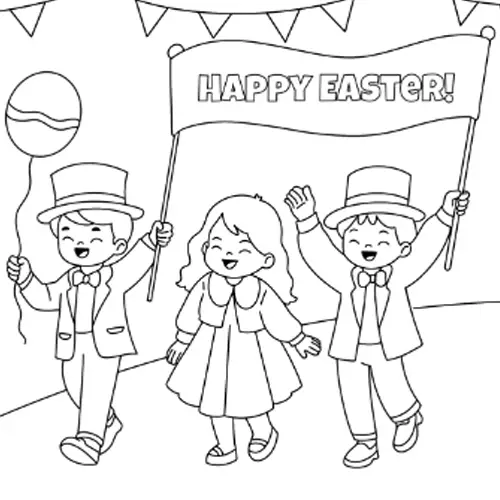 Easter Parade Coloring Page