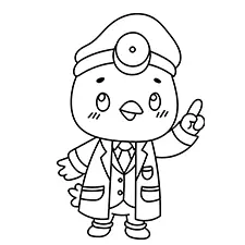 Easy Bird Doctor Coloring Page