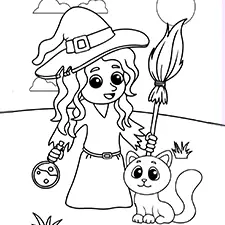 Easy Cute Witch Printables Black & White