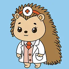 Easy Hedgehog Doctor Coloring Page