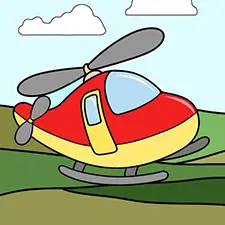 Easy Helicopter Coloring Page