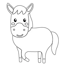 Easy Horse Colouring Page