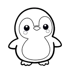 Easy Penguin Coloring Page Black & White