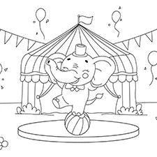 Circus Elephant Coloring Page