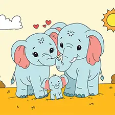 Elephant Family Printable