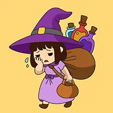 Exhausted Witch Carrying Her Bag Of Potions Coloring Page