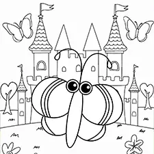 Fantasy Butterfly Coloring Page Black & White