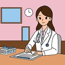 Female Doctor In The Office Coloring Page