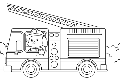 Fire Truck Coloring Page