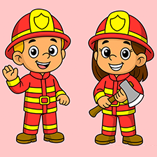 Fireman Boy and Girl Printable