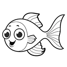 Fish Coloring Page Black & White