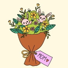 Flowers For Mom Coloring Page